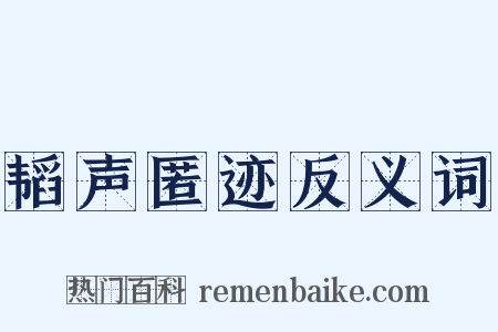 韬声匿迹反义词是什么意思的图片
